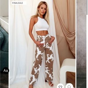 12th Tribe’s Midland Cow Print Jeans - Brown